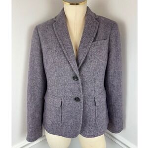 TALBOTS Purple Herringbone Wool Blend Preppy Blazer Shetland Aberdeen | 4
